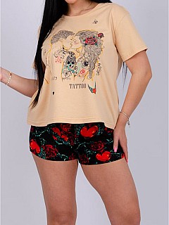 Пижама с шортами женская